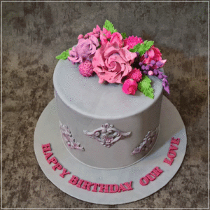 floral birthday cake