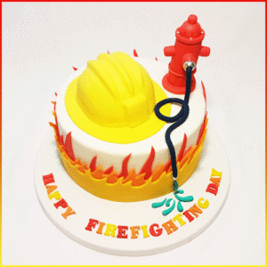 Birthday cake for fire fighters